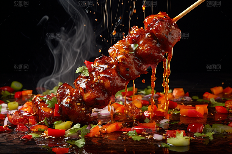 BBQ烧烤美食肉食摄影图