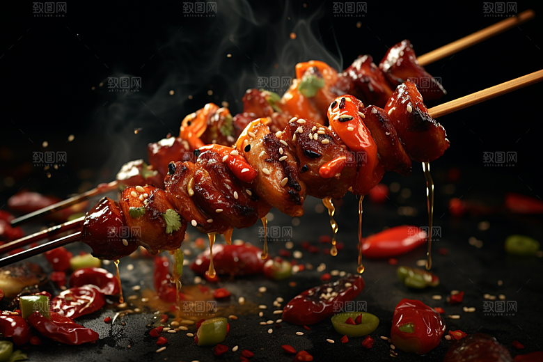 BBQ烧烤美食肉食摄影图
