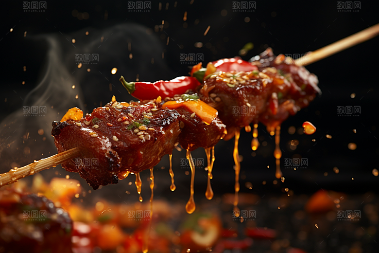 BBQ烧烤火热聚餐摄影图