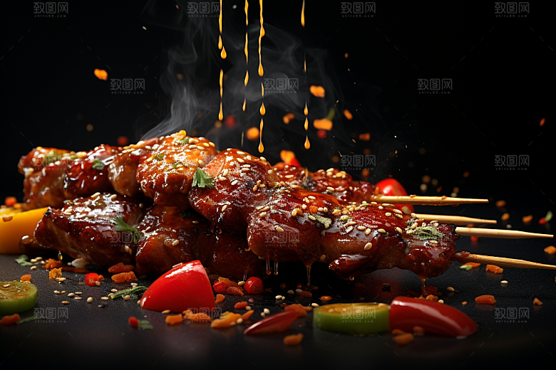 BBQ烧烤肉食肉类摄影图