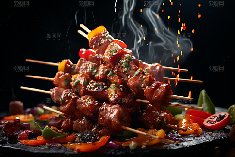 BBQ烧烤肉类美味摄影图