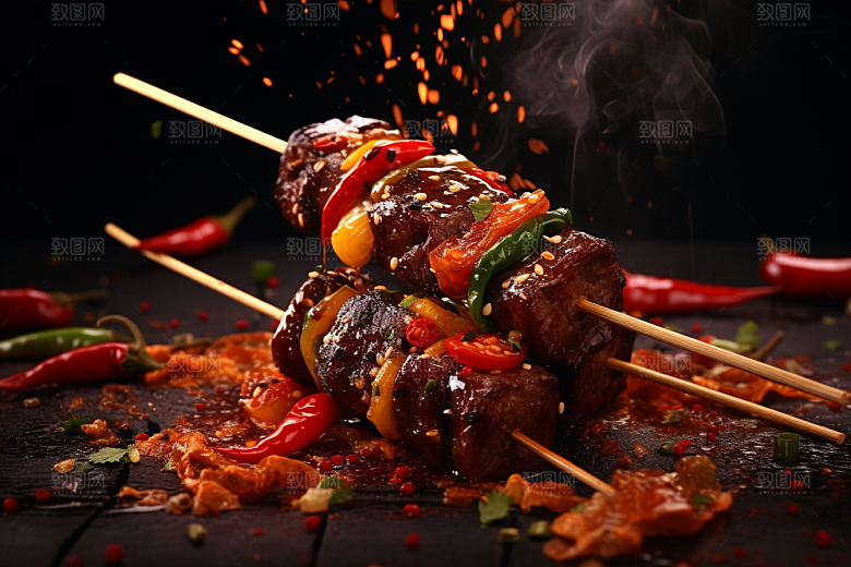 BBQ烧烤聚餐美味摄影图