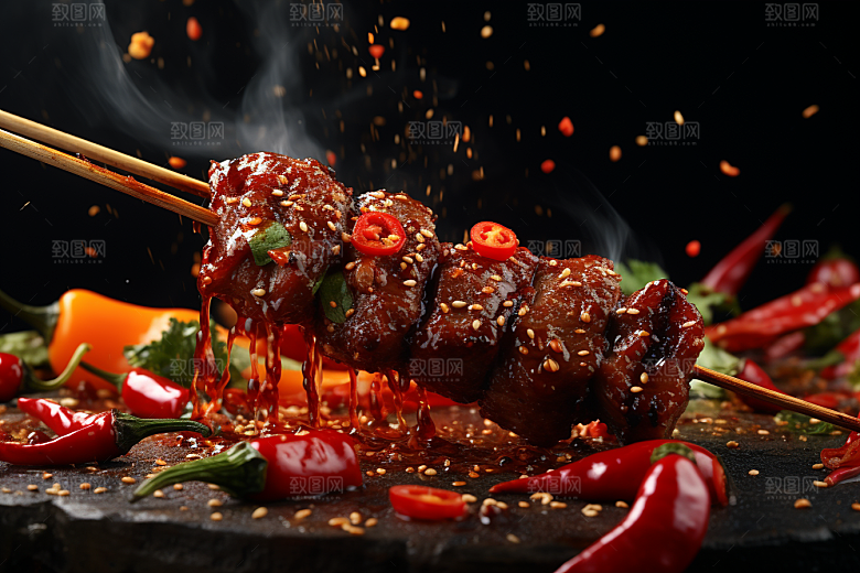 BBQ烧烤火辣广告摄影图