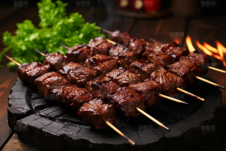 BBQ烧烤肉食聚餐摄影图
