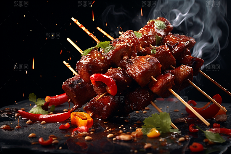 BBQ烧烤聚会烤串摄影图