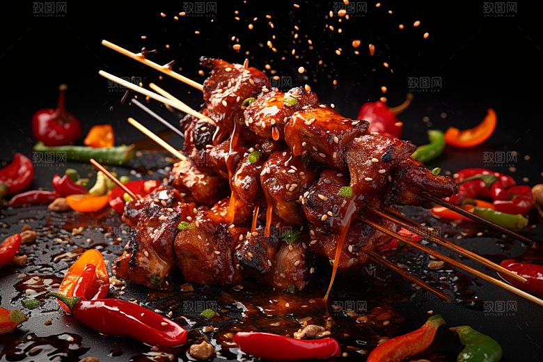BBQ烧烤美食美味摄影图