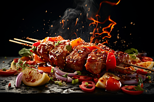 BBQ烧烤肉食广告摄影图