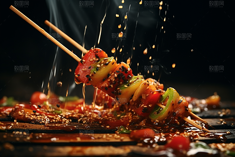 BBQ烧烤美味肉类摄影图