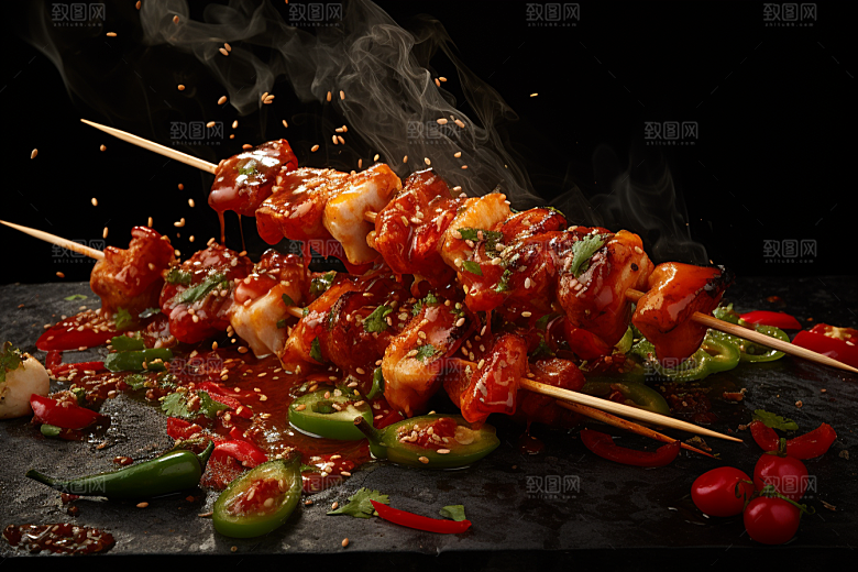 BBQ烧烤广告烤串摄影图