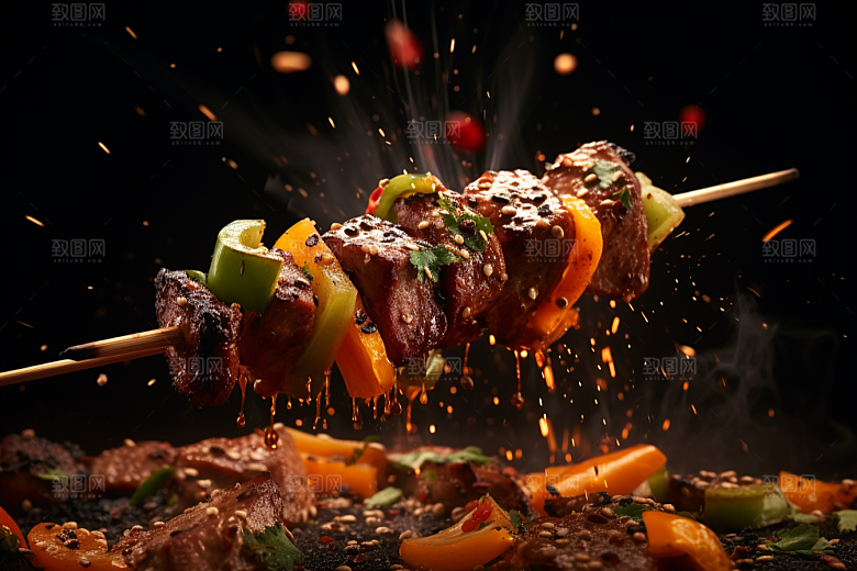 BBQ烧烤美食聚会摄影图