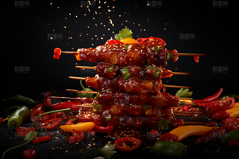 BBQ烧烤美食广告摄影图