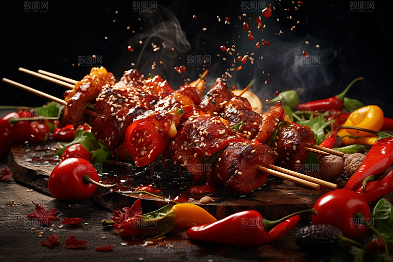 BBQ烧烤肉食广告摄影图