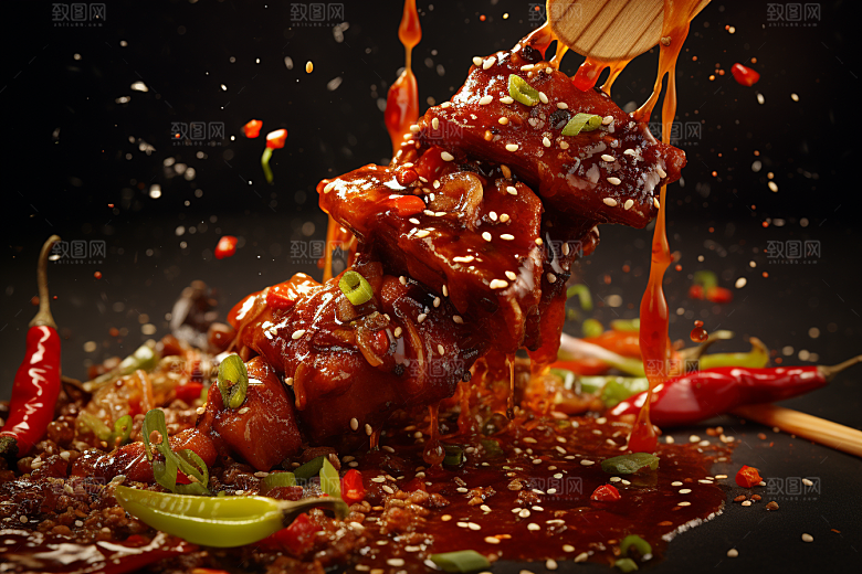 BBQ烧烤肉食美味摄影图