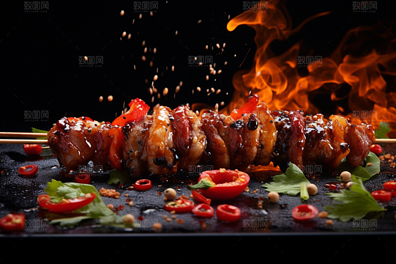 BBQ烧烤火热聚会摄影图