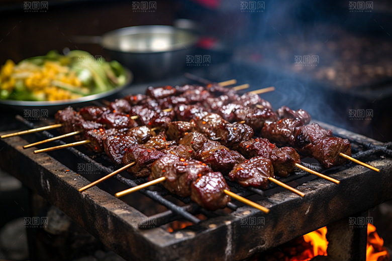 BBQ烧烤肉食广告摄影图