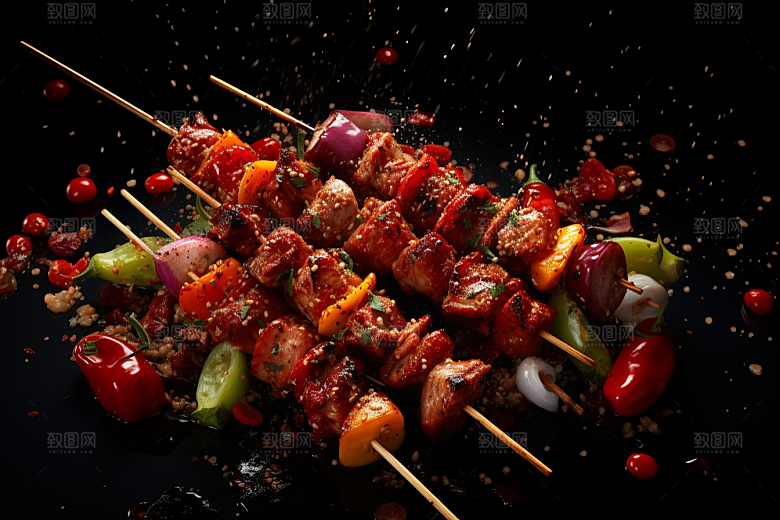 BBQ烧烤聚餐火辣摄影图