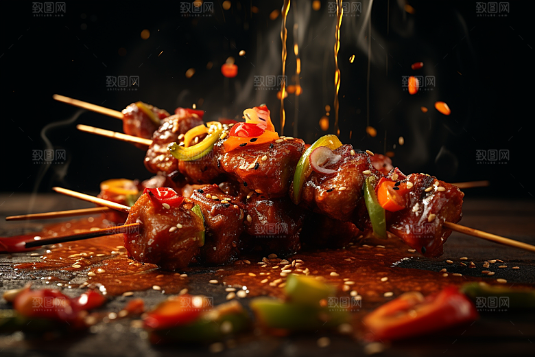 BBQ烧烤聚会火热摄影图