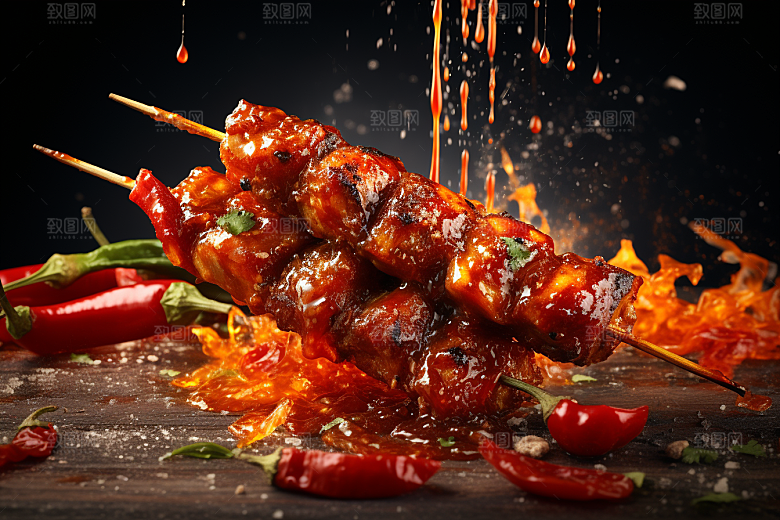 BBQ烧烤广告肉食摄影图