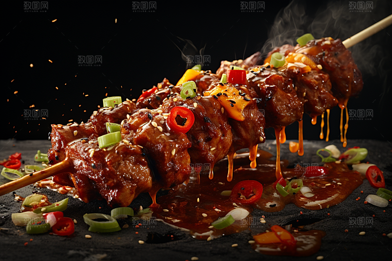 BBQ烧烤火热肉类摄影图