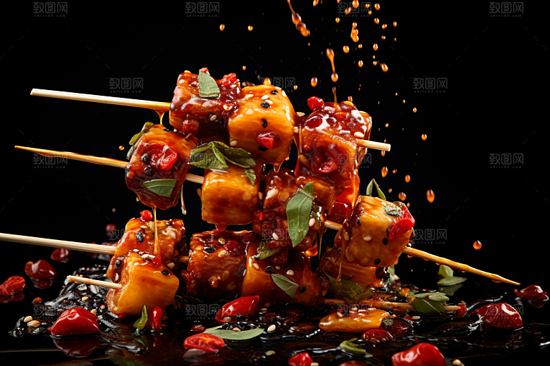 BBQ烧烤聚餐肉食摄影图