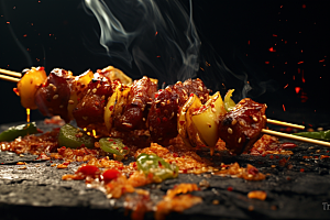 BBQ烧烤美味肉类摄影图