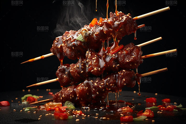 BBQ烧烤高清烤串摄影图