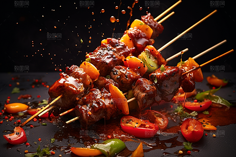 BBQ烧烤美味肉类摄影图