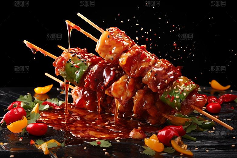 BBQ烧烤聚会火热摄影图