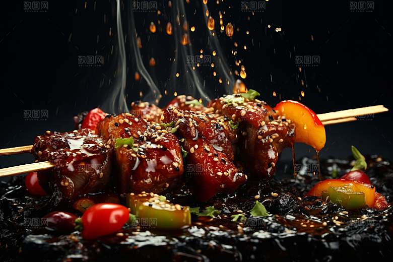BBQ烧烤火辣火热摄影图