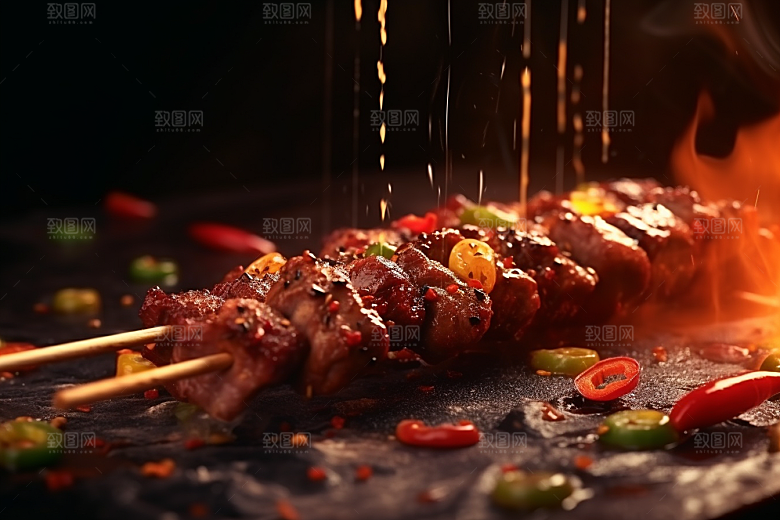 BBQ烧烤广告火辣摄影图