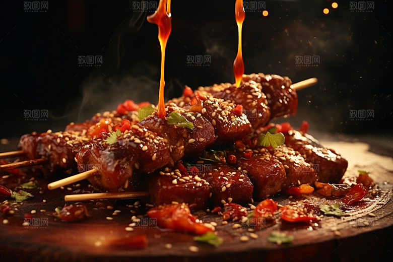 BBQ烧烤高清烤串摄影图