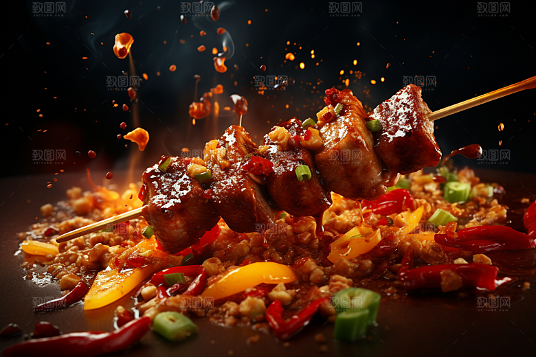 BBQ烧烤广告烤串摄影图