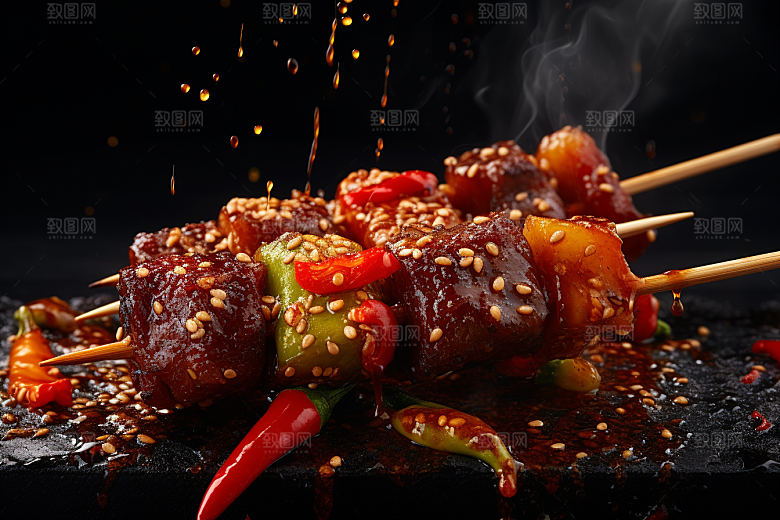 BBQ烧烤火热肉类摄影图