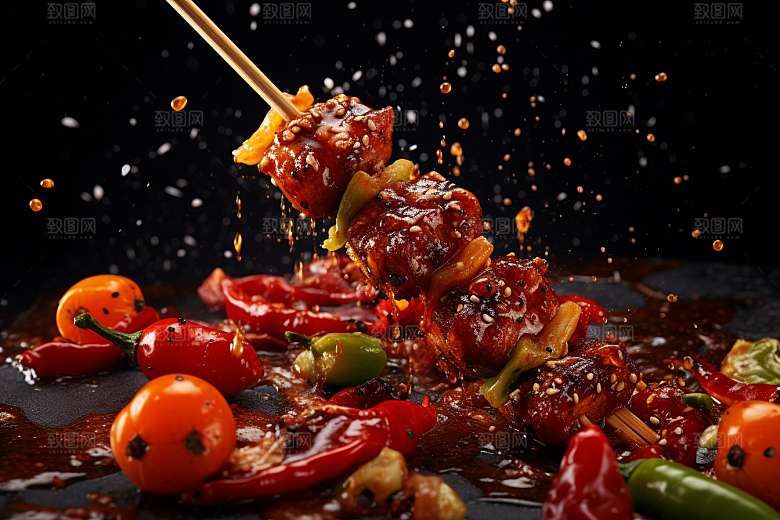 BBQ烧烤美味肉类摄影图