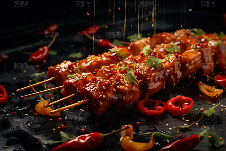 BBQ烧烤肉类美味摄影图