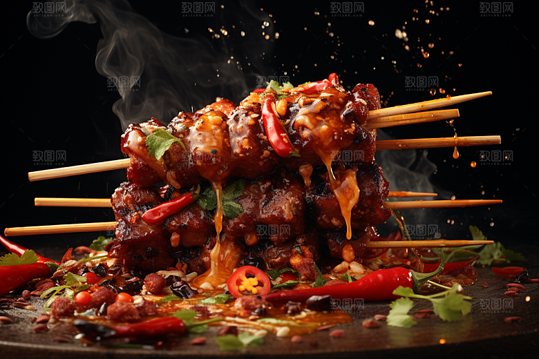 BBQ烧烤肉食广告摄影图