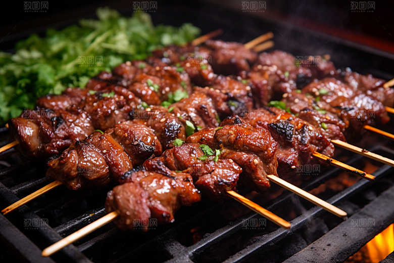 BBQ烧烤肉类火热摄影图