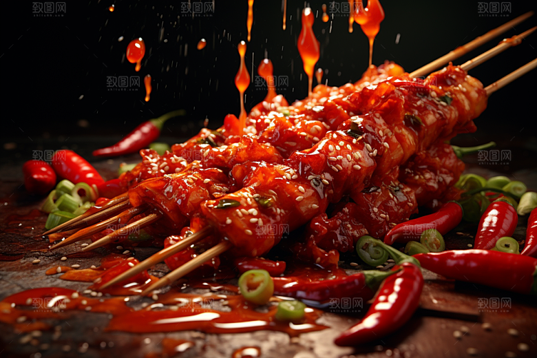 BBQ烧烤美味火热摄影图
