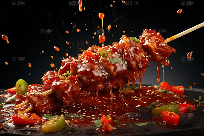 BBQ烧烤肉食美味摄影图