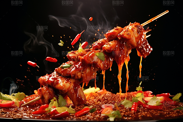 BBQ烧烤烤串广告摄影图