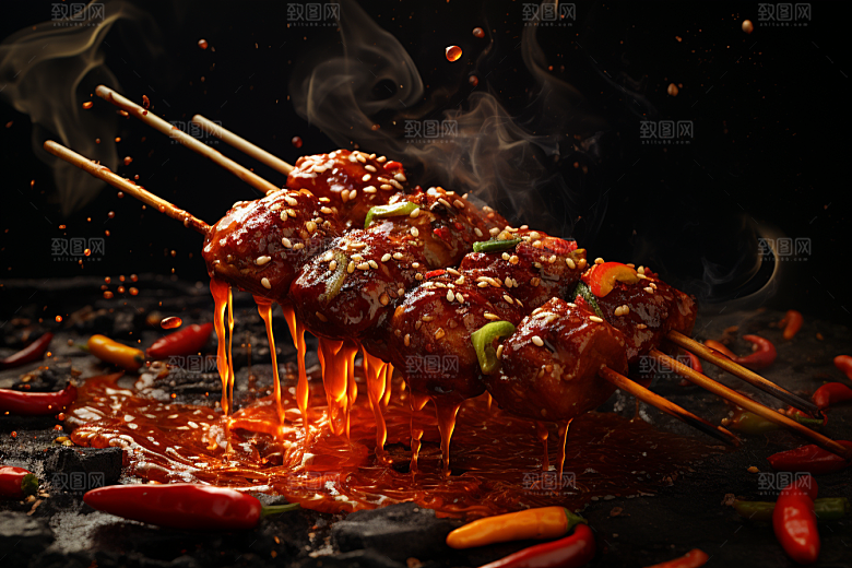 BBQ烧烤火热聚会摄影图