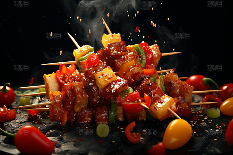 BBQ烧烤聚会烤串摄影图