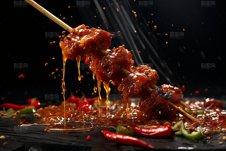 BBQ烧烤火热聚餐摄影图