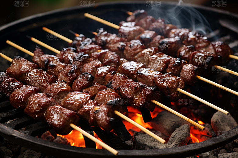 BBQ烧烤肉串烤串摄影图