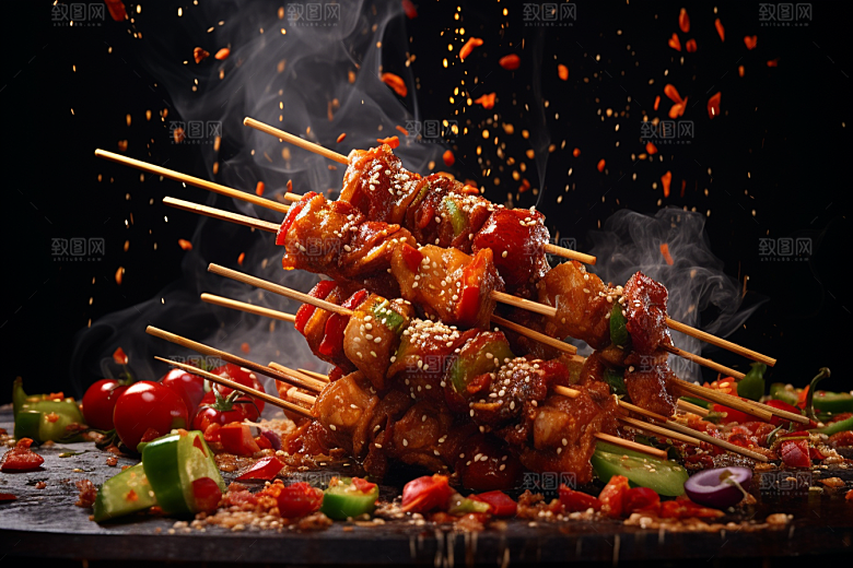 BBQ烧烤肉类肉食摄影图