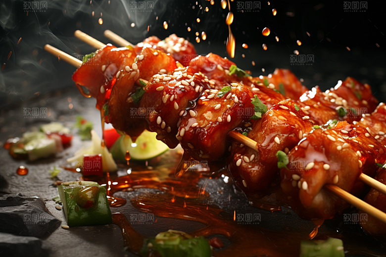 BBQ烧烤聚餐火热摄影图