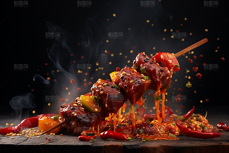 BBQ烧烤广告烤串摄影图