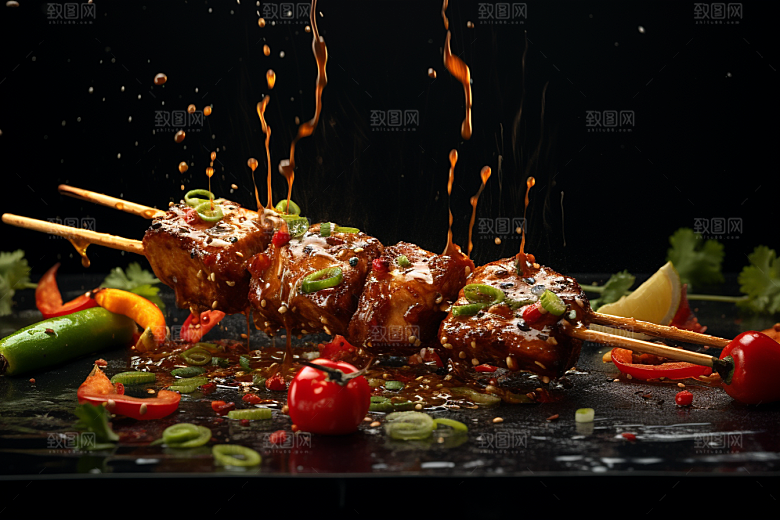 BBQ烧烤美味聚餐摄影图