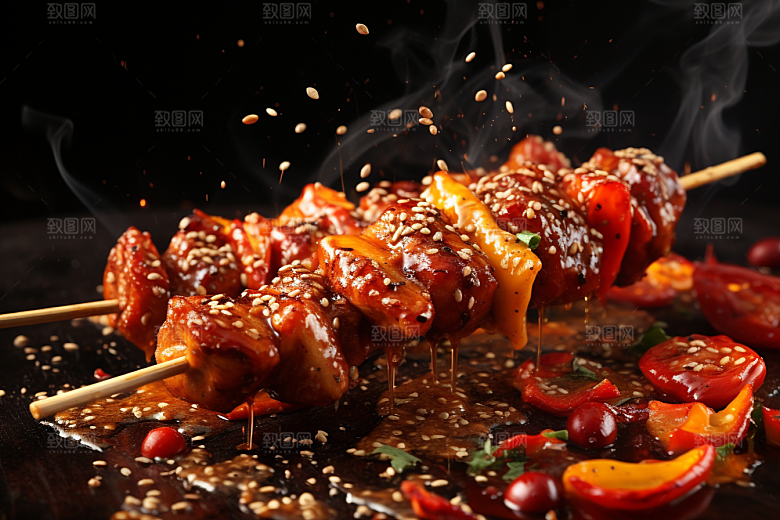 BBQ烧烤火热聚会摄影图