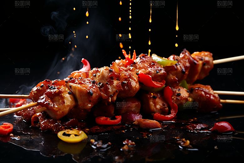 BBQ烧烤肉食聚会摄影图
